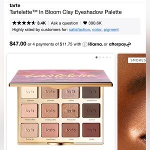 Brand new tartelette in bloom clay eyeshadow